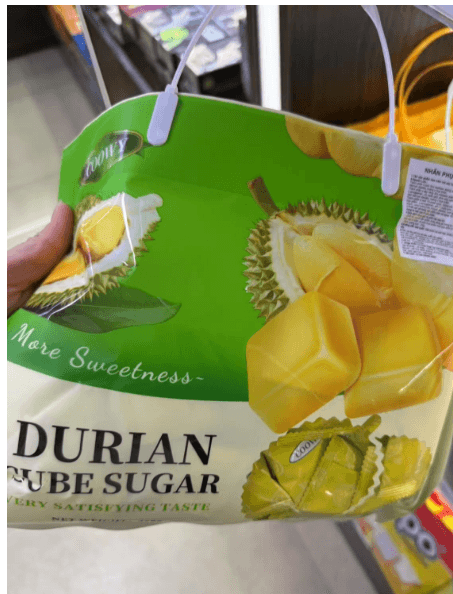 Kẹo quai xách sầu riêng durian cube 378g 2