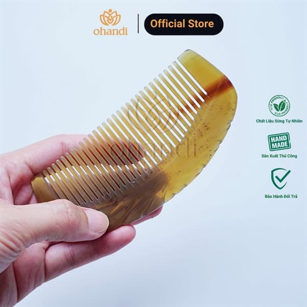 COH183- Lược sừng size 13cm Vương miện horn Comb of HAHACO 2