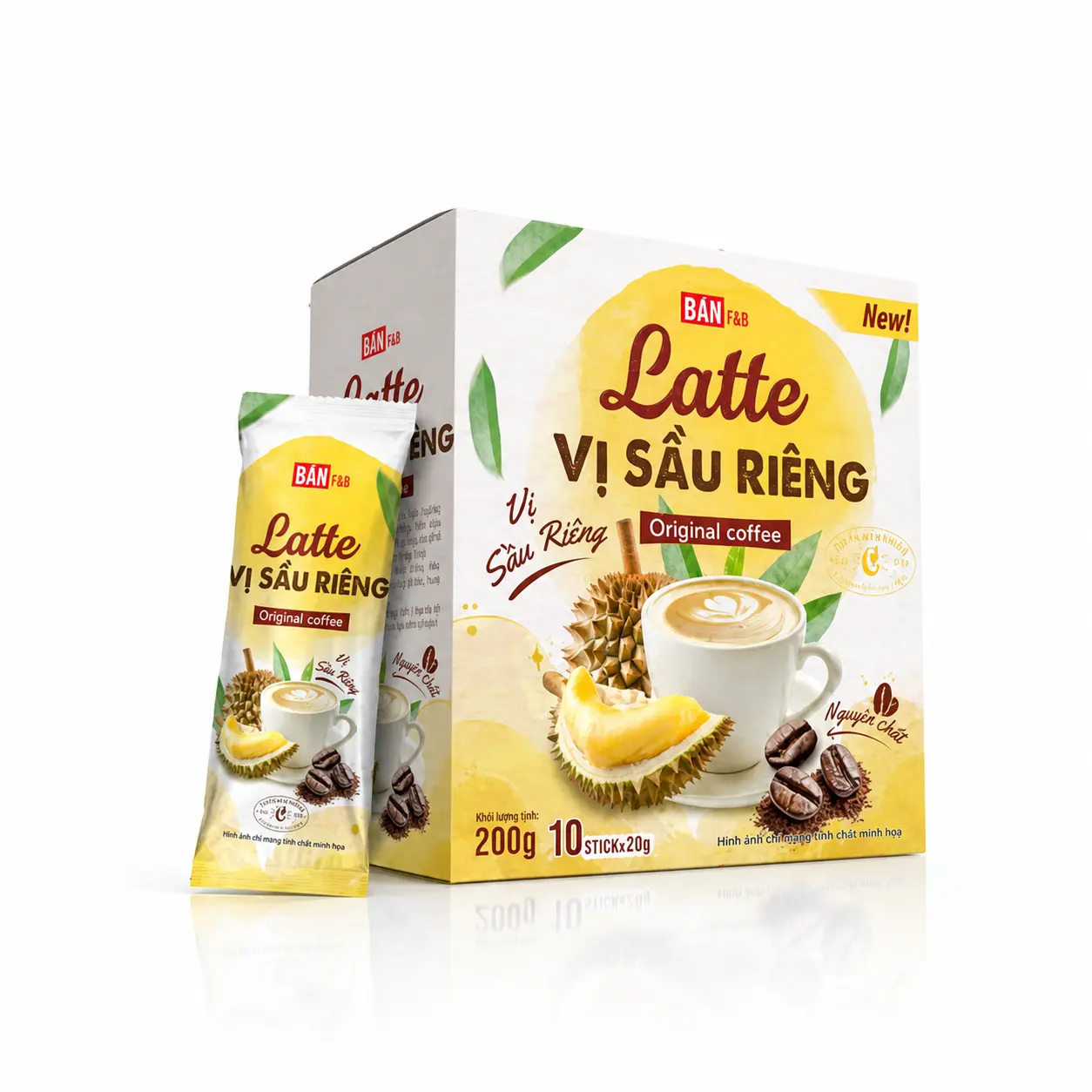 Cà phê bản Latte vị sầu riêng ban f&b 200g T24G