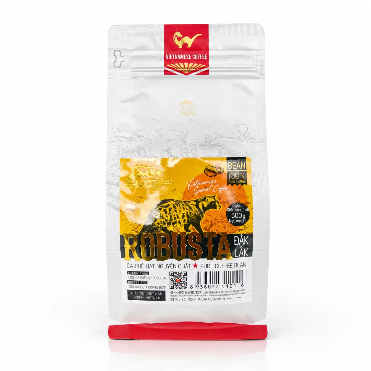 Cà phê ccv G8 Robusta hạt 500g