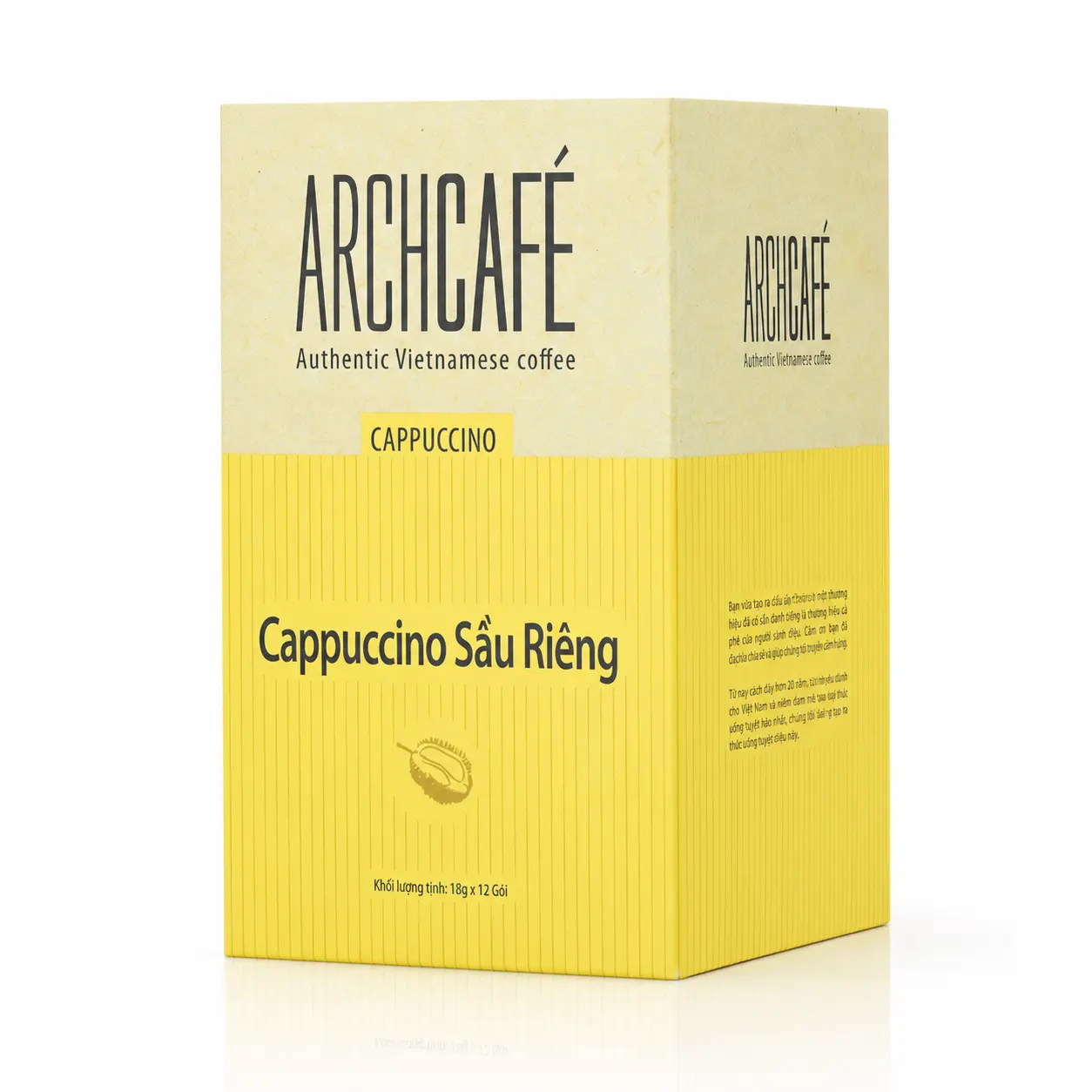 Cà phê hòa tan Cappuccino G8 sầu riêng Archcafe hộp 12 gói x 18g