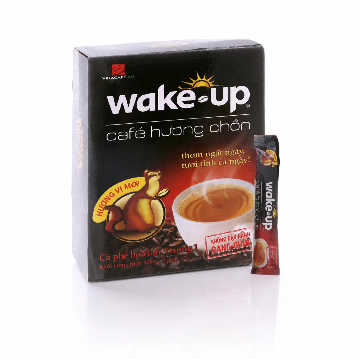 WAKE-UP CAFÉ HƯƠNG CHỒN HỘP 18 GÓI X 17G