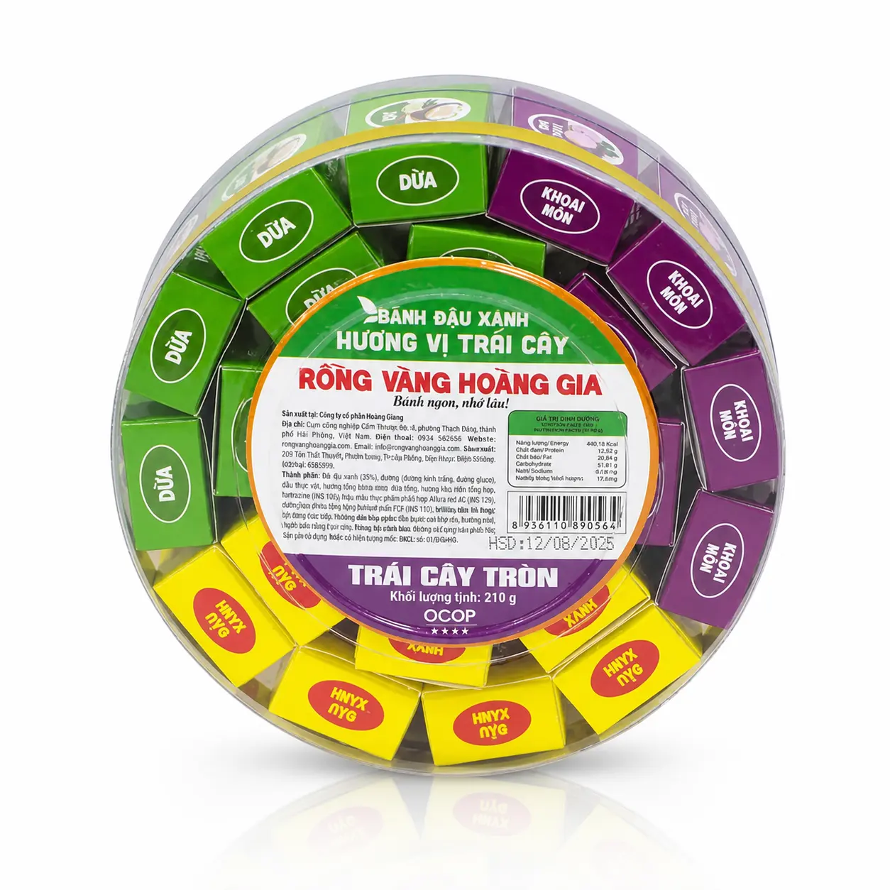 Bánh đậu xanh trái cây tròn