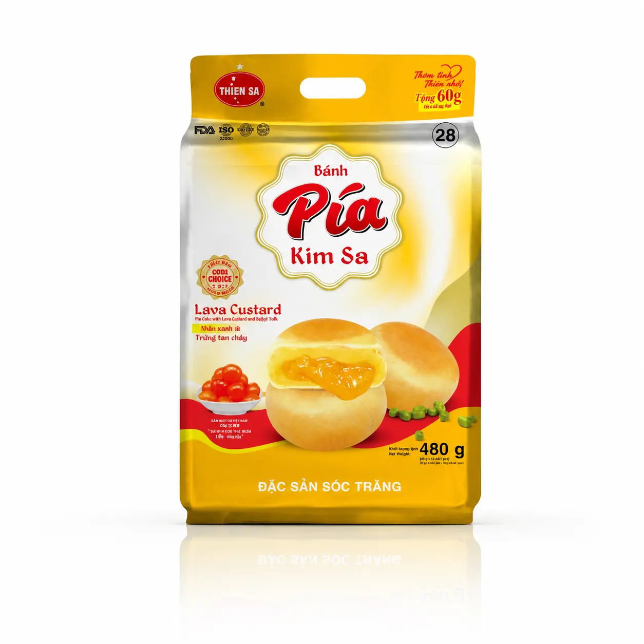 Bánh Pía thiên SA đậu xanh & trứng tan chảy 480g