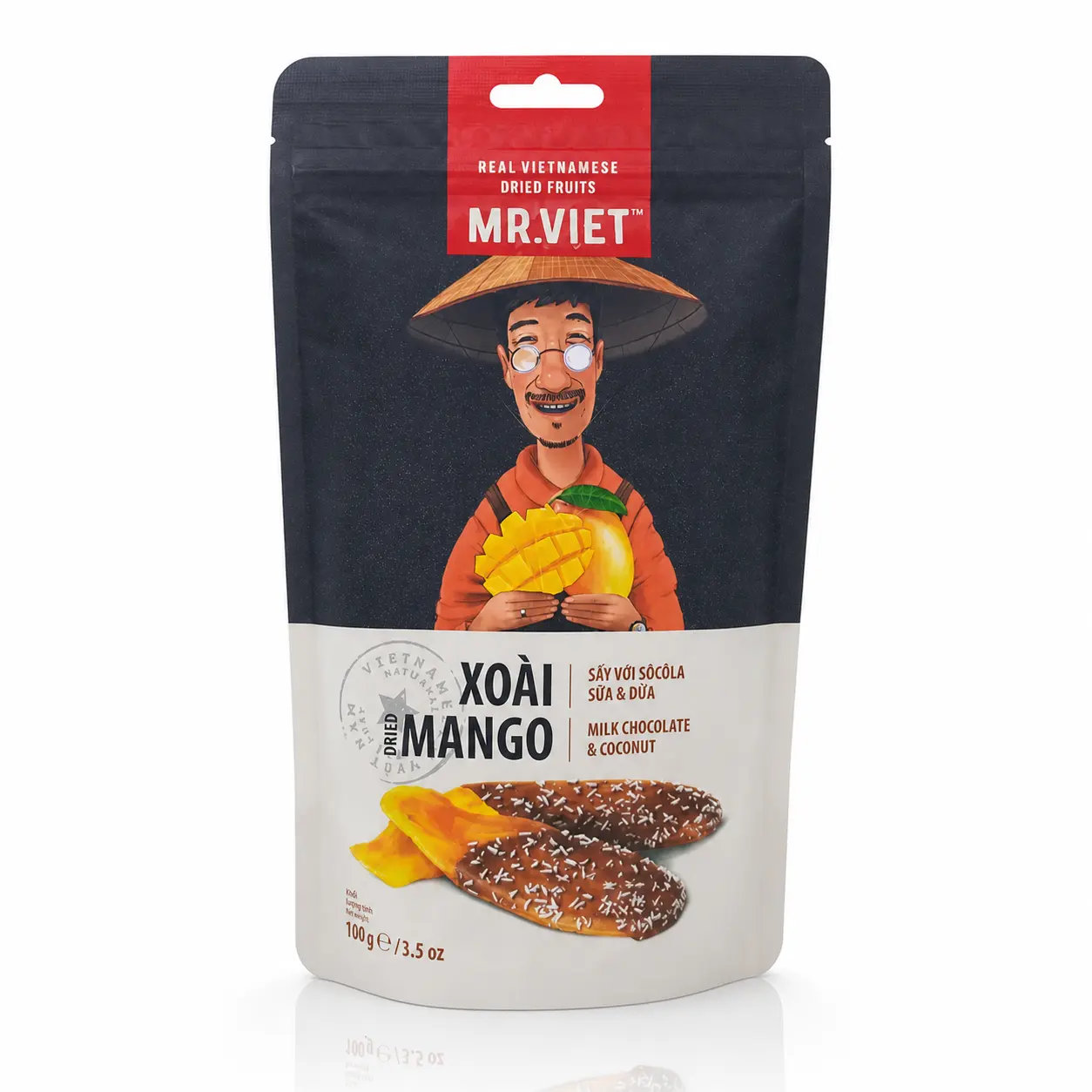 MR.VIET Xoài Sấy Với Sôcôla Sữa & Dừa 100g Mr.Viet