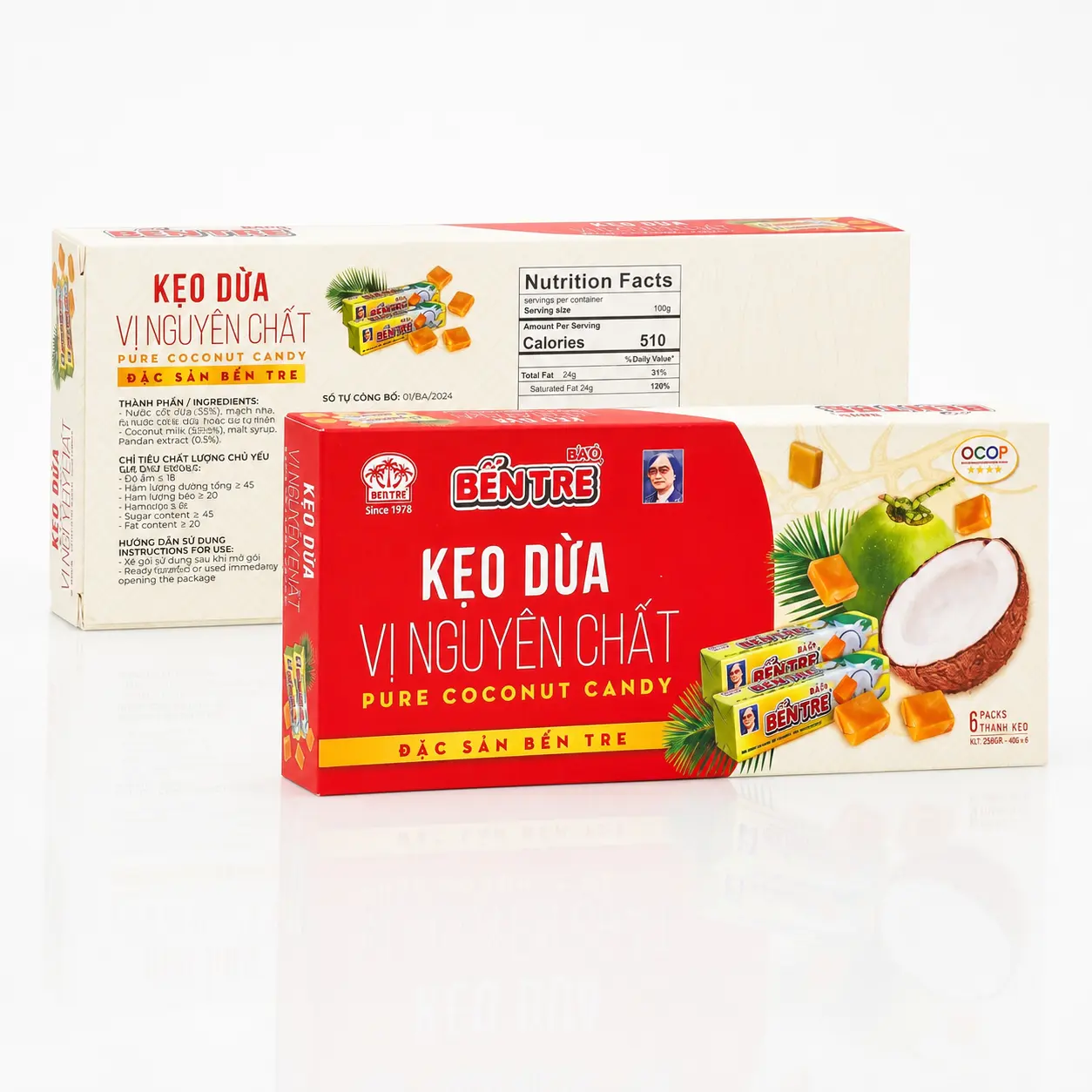Kẹo dừa 6 Thanh vị dừa nguyên chất