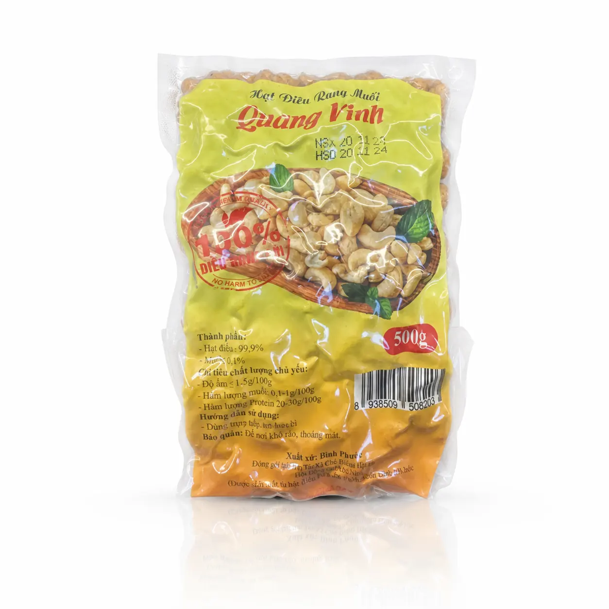 HẠT ĐIỀU HÚT CHÂN KHÔNG TÚI 500G 2