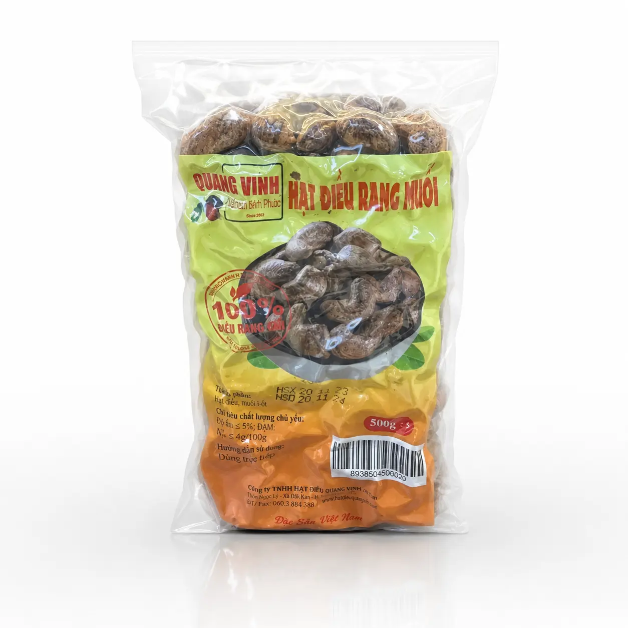 HẠT ĐIỀU HÚT CHÂN KHÔNG TÚI 500G