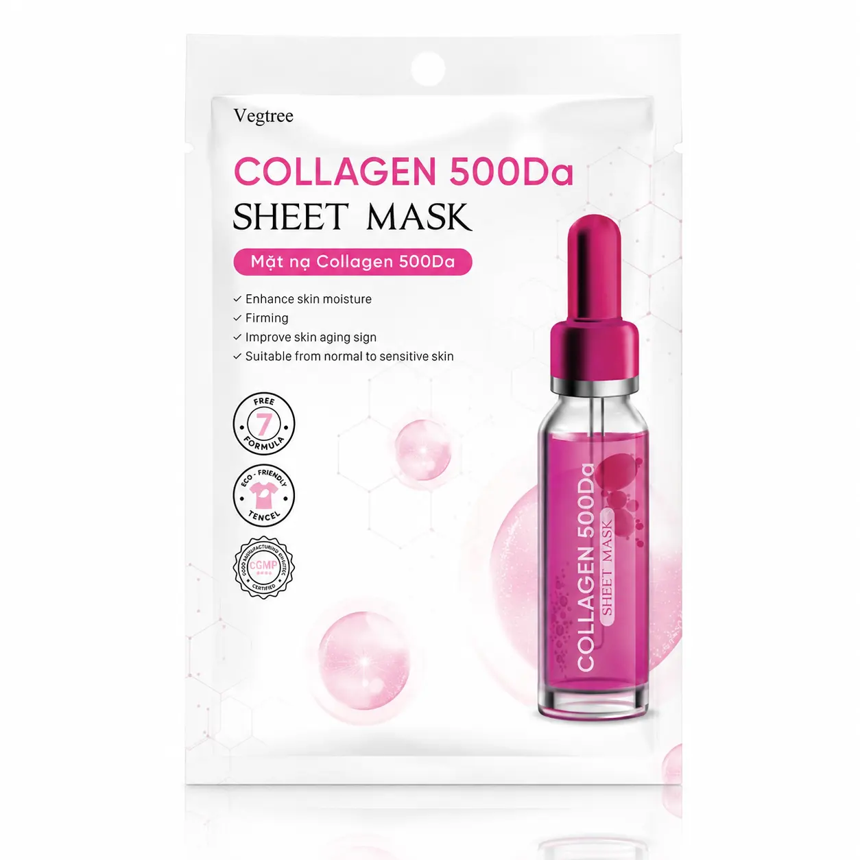 Mặt nạ vegtree hồng 25ml collagen 500DA Vegtree